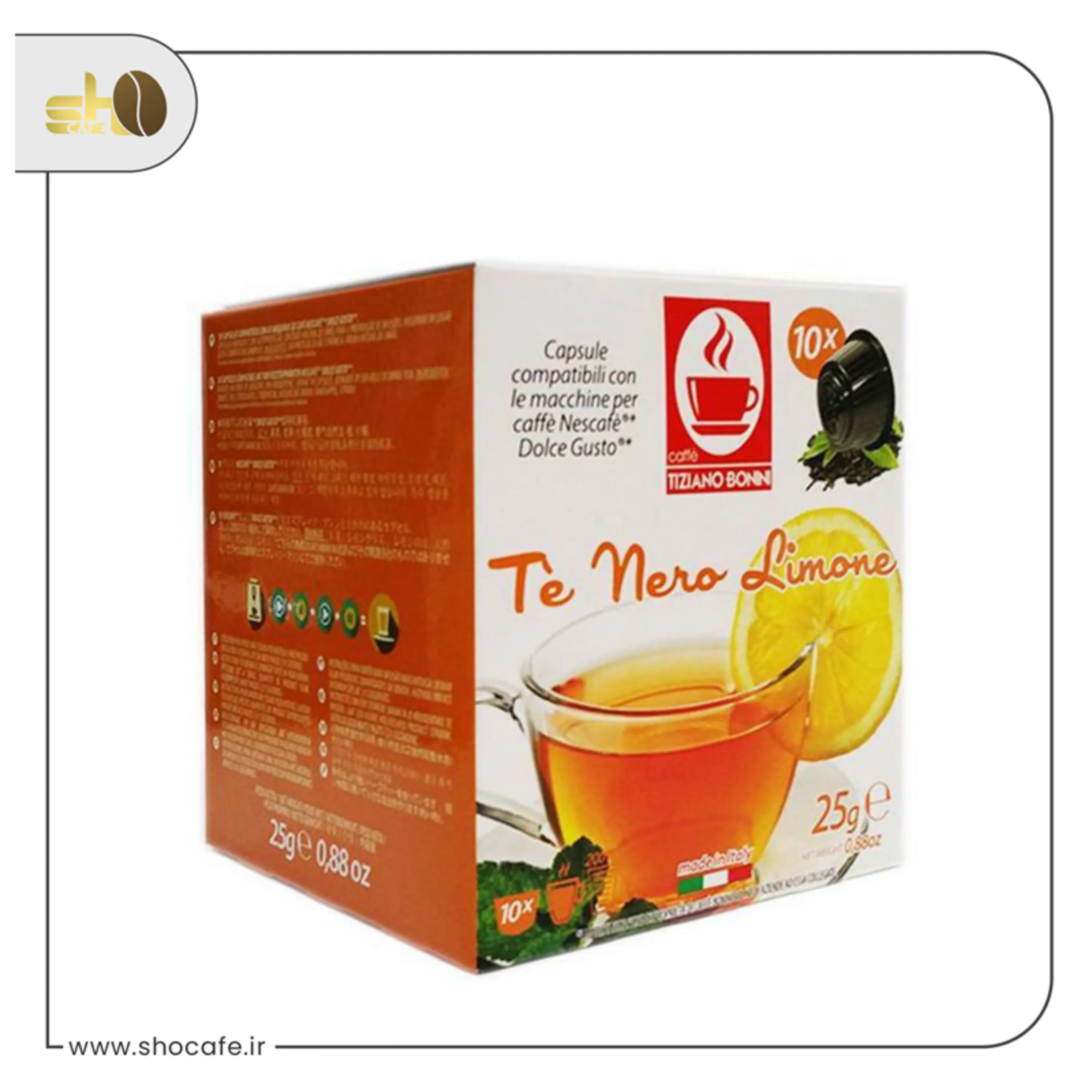 دمنوش کپسولی دولچه گوستو بونینیTe nero Limone- ده عددی